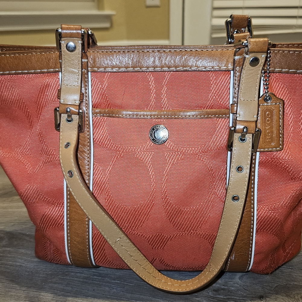 Coach Brown and Orange Women's Tote Bag